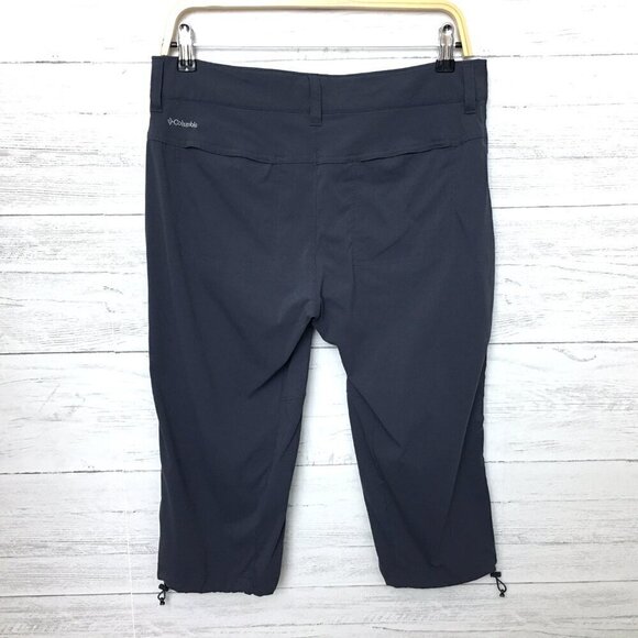 Columbia Women's Grey Capri Hiking Camp Pants Omni Shade Stretch Lightweight 8 - Picture 9 of 10